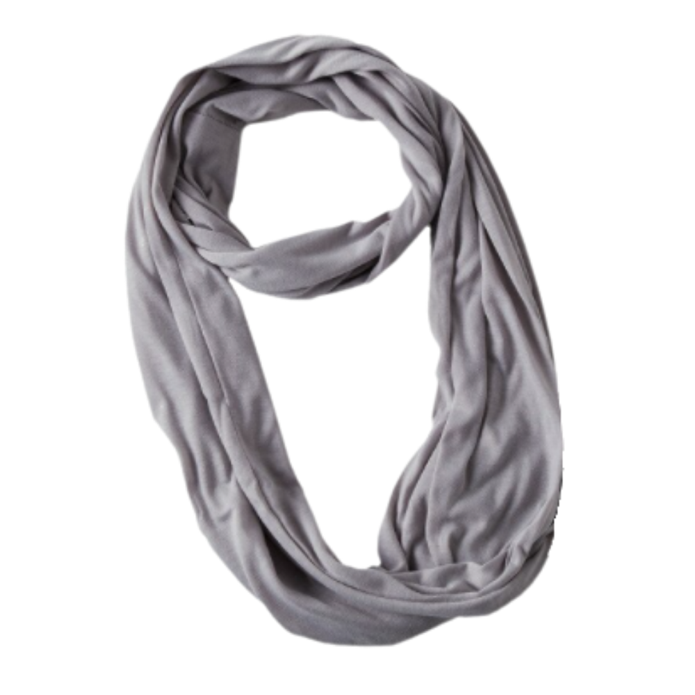 Cachecol quente Taicanon com bolso oculto, tecido cinza macio, ideal para conforto e praticidade no inverno.