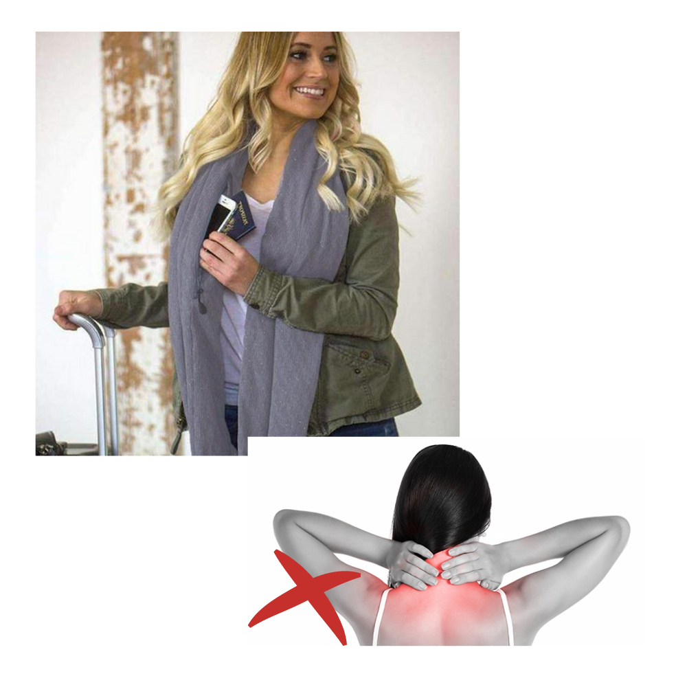Cachecol quente Taicanon com bolso oculto, tecido leve e confortável, ideal para manter-se aquecido e com bolsos escondidos.