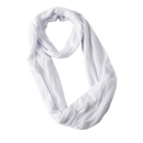 Cachecol quente Taicanon com bolso oculto, tecido branco macio, ideal para manter o calor e guardar pequenos objetos.