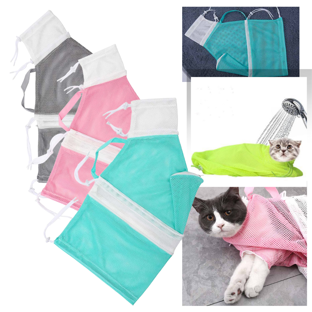Saco de malha multifuncional Quintina para higiene e transporte de animais de estimação, feito em material de alta qualidade.