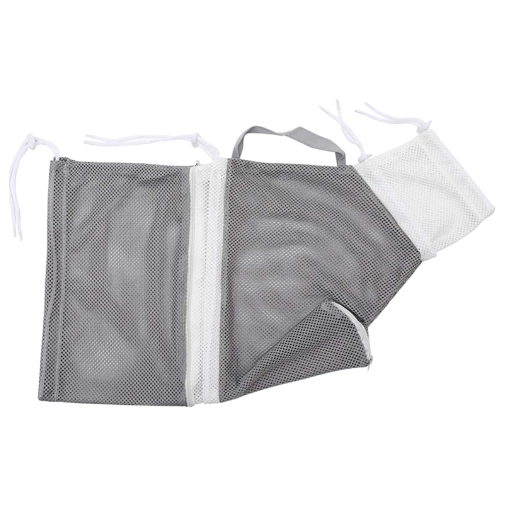 Sac en filet multifuncional Quintina para banho e tosa de pets, material de toilettagem para animais de estimação em cinza