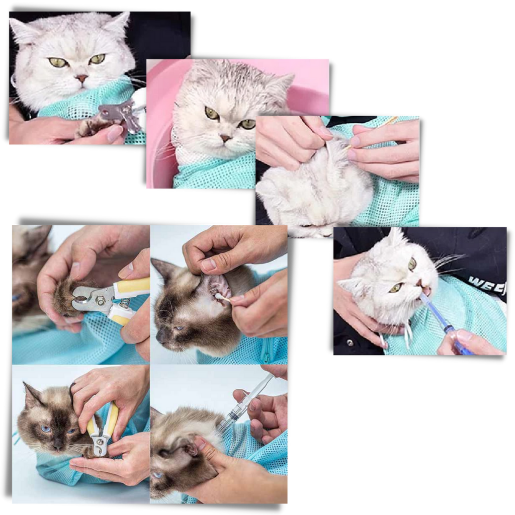 Rede de segurança multifuncional para higiene de animais de estimação, material de grooming da marca Quintina.