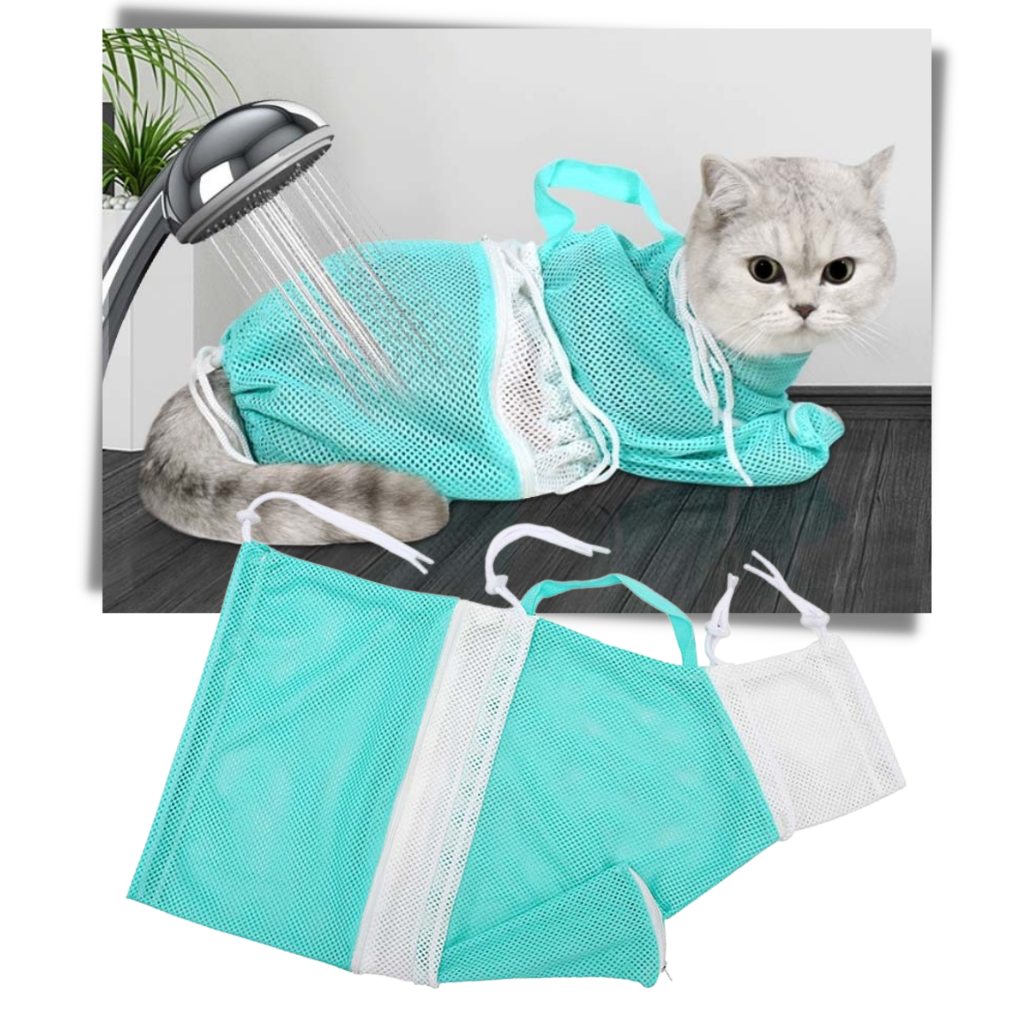 Sac en filet multifuncional Quintina para higiene de animais de estimação, ideal para tosa e transporte de pets.