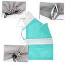 Sac en filet multifuncional Quintina para higiene de animais de estimação, com três cordões para fácil armazenamento e transporte.