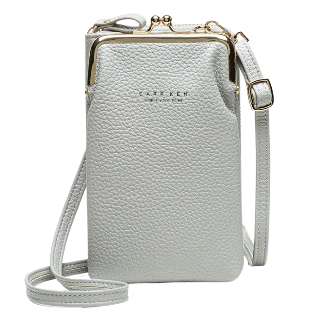 Bolsa de ombro cinza da Hardlegix com vários compartimentos e alça removível, ideal para uso diário.