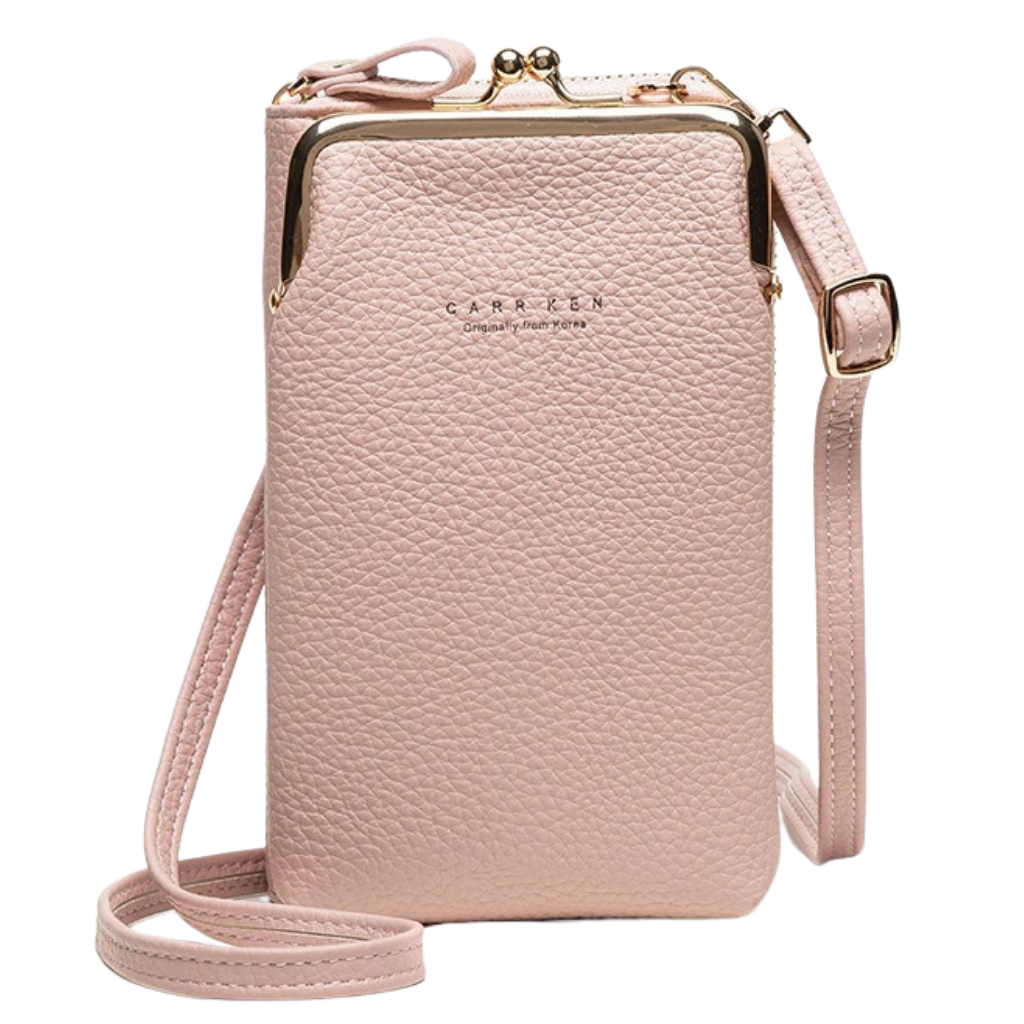 Bolsa feminina pink da Hardlegix com múltiplos compartimentos e alça removível, estilo saco a tiracolo para uso diário.
