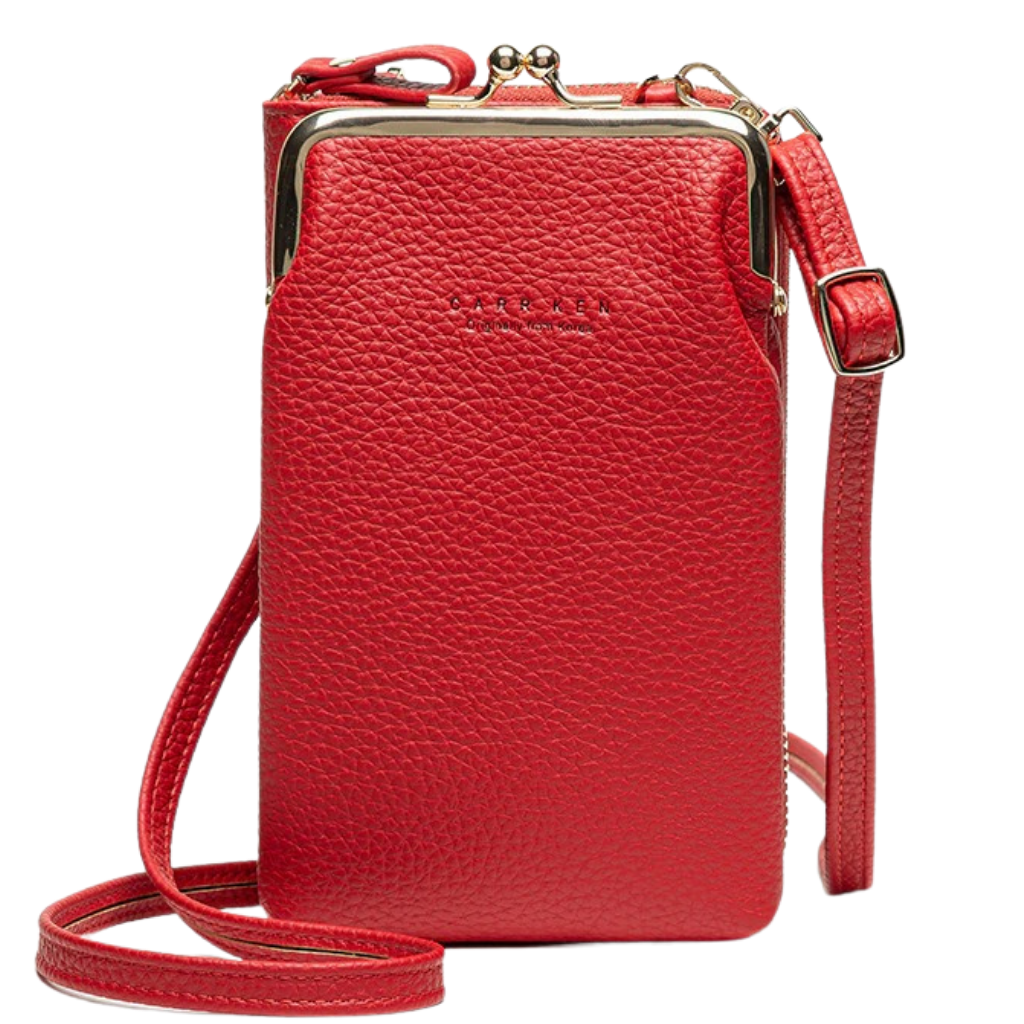 Bolsa de ombro vermelha da Hardlegix com múltiplos bolsos e alça removível, ideal para uso diário e estilo casual.