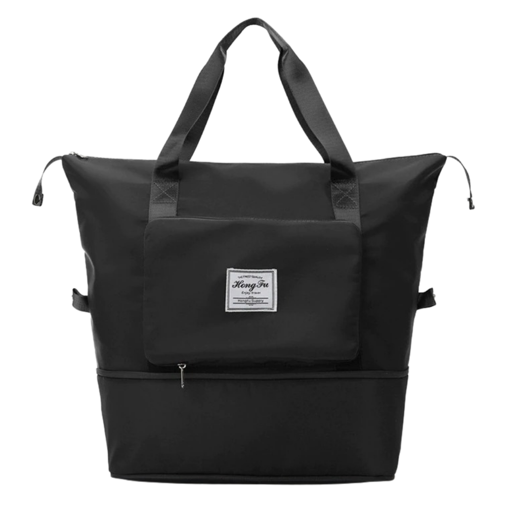 Housse à vêtements extensível e dobrável da Aimik, sac de viagem preto multiuso, leve e prático para transporte de roupas.