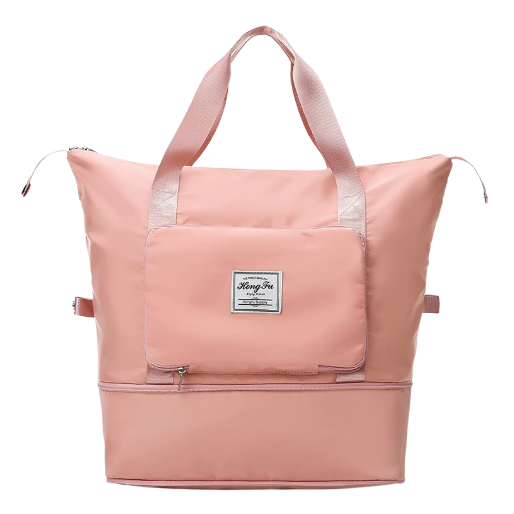 Housse à vêtements extensible et pliable Aimik, sac de voyage multifuncional colorido en rose miel, pratique pour voyager.