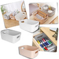 Cesto de armazenamento plástico versátil da Eastjing com design resistente e espaço amplo para organização doméstica.