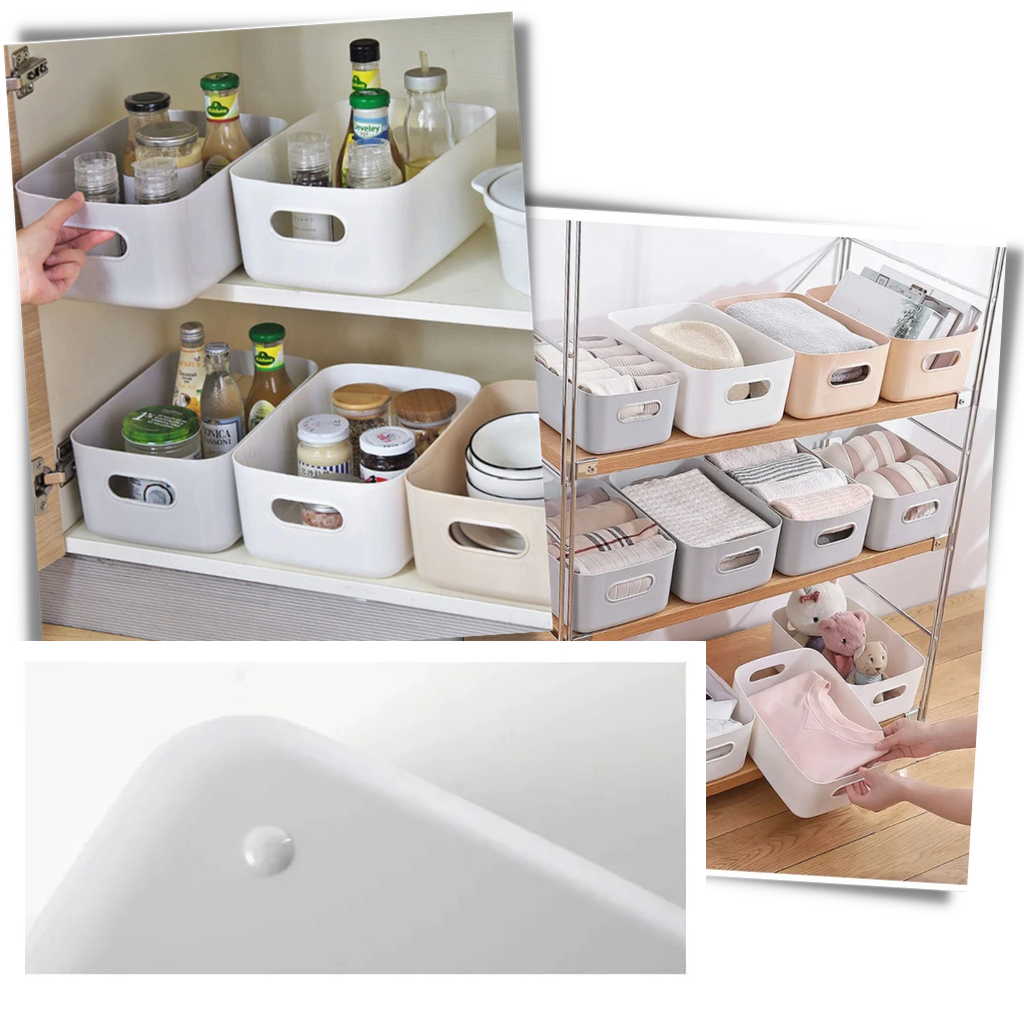 Cesto de armazenamento plástico multipurpose da Eastjing com base antiderrapante, ideal para organização doméstica e escritório.