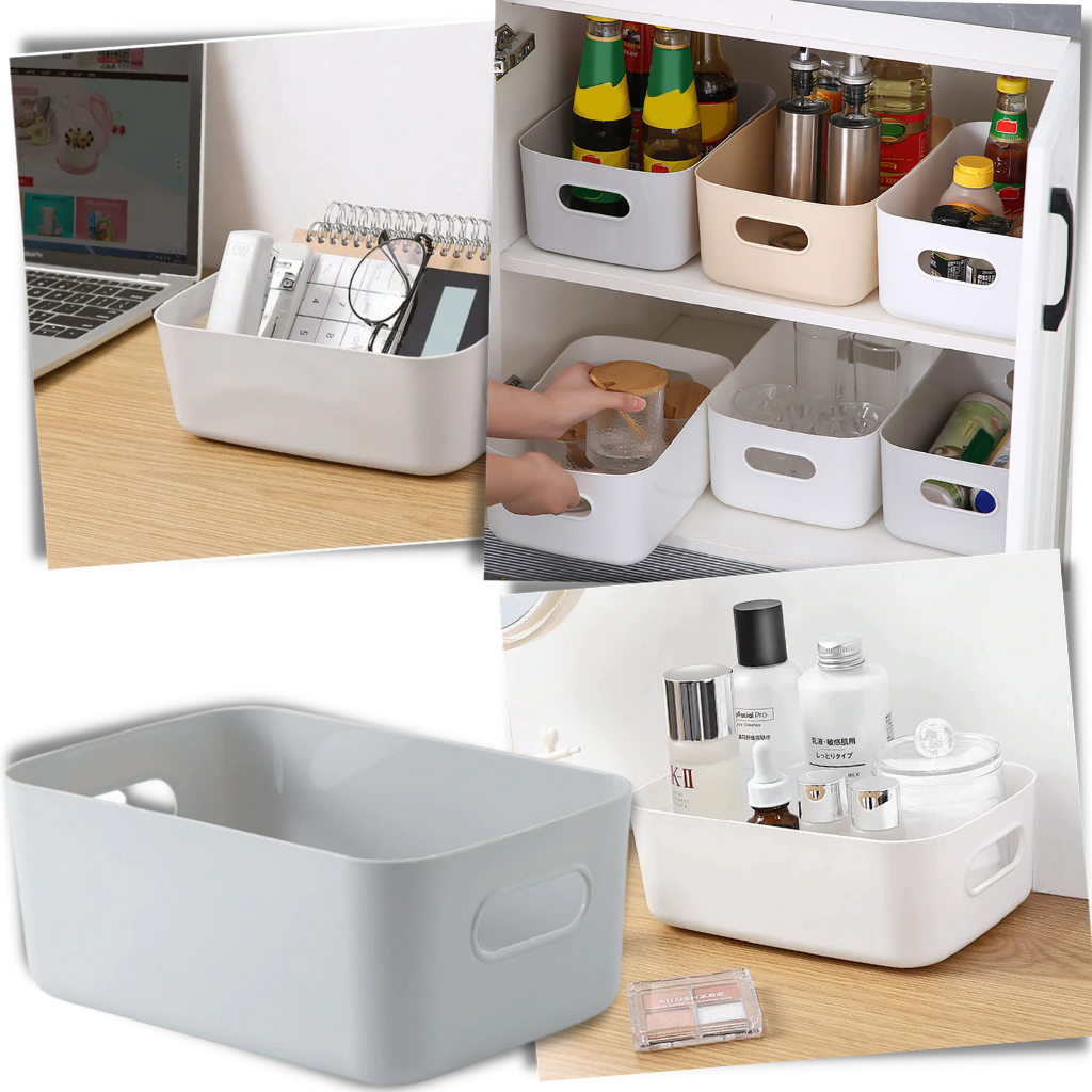 Cesto de armazenamento plástico multifuncional da Eastjing, ideal para organização doméstica e armazenamento versátil.