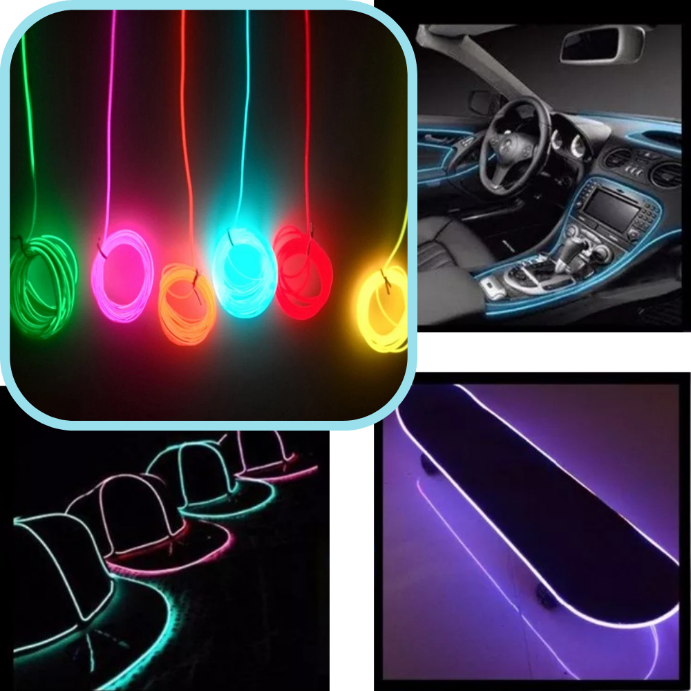Fio de luz LED neon colorido da marca Homyl, guirlanda luminosa com efeito de néon para decoração vibrante.
