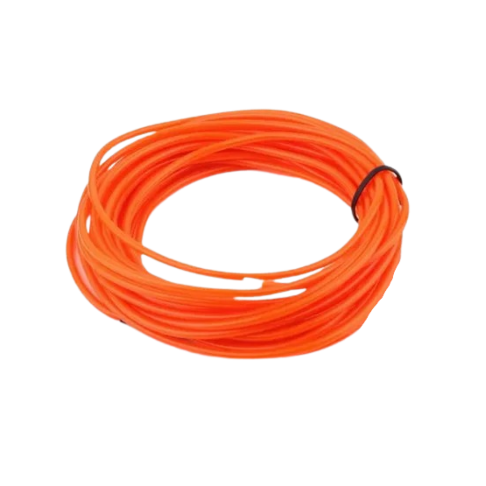 Fio de luz LED néon colorido laranja da marca Homyl, ideal para decoração com guirlandas e cordões luminosos.
