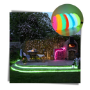 Fio de luz LED néon colorido da marca Homyl, guirlanda luminosa para decoração de ambientes ao ar livre.