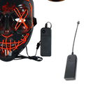 Máscara de néon LED da Popvcly com controle integrado, luzes de néon brilhantes e design futurista para máscaras de festa e moda.