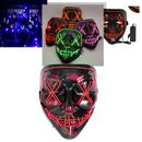 Máscara de néon LED da Popvcly com luzes vibrantes, estilo futurista, ideal para festas e eventos noturnos.