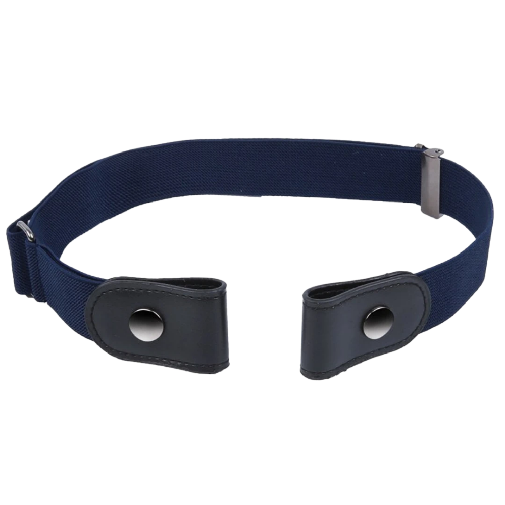 Cintura elástica sem fivela Whippy na cor azul, com design sem fecho, ideal para conforto e praticidade.