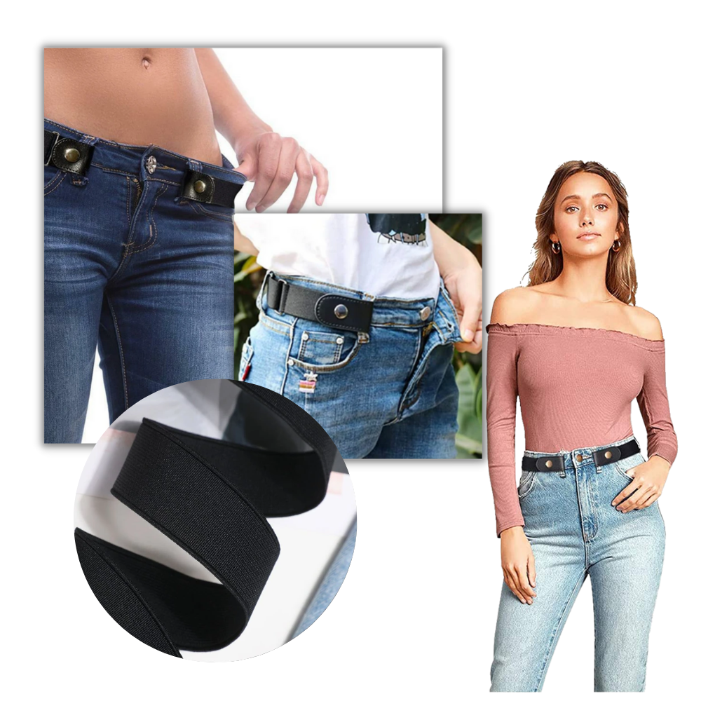 Cintura elástica sem fivela da Whippy, com design sem fecho e ajuste flexível, ideal para conforto diário.