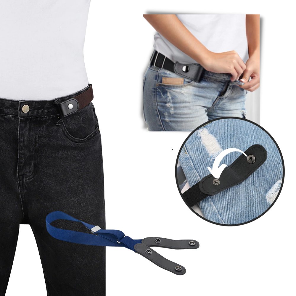 Cintura elástica sem fivela da Whippy, com design ajustável e confortável, ideal para uso casual e esportivo.