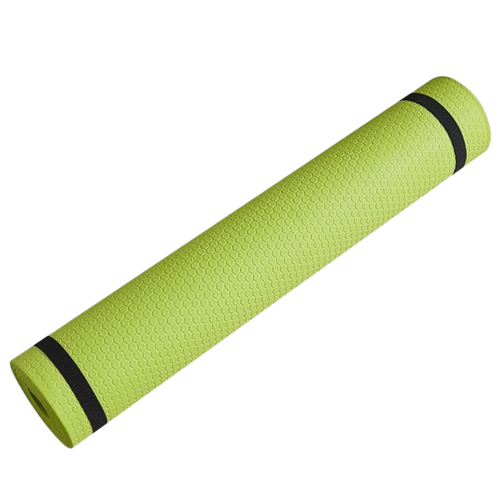 Tapete de yoga antideslizante para viagem Sodial, superfície verde, ideal para Pilates e yoga portátil e seguro.