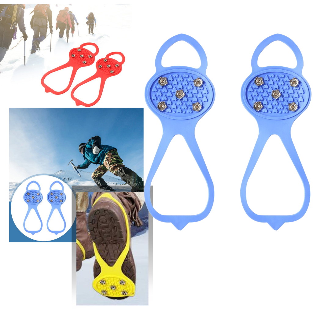 Crampons antidérapantes Flyingtoy para atividades e esportes de inverno com pontas antiderrapantes em metal.