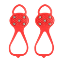 Cristais antideslizantes vermelhos Flyingtoy para atividades de inverno, com picos de segurança para caminhada na neve e gelo