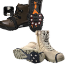 Crampons antidérapantes Flyingtoy com pinos de aço resistente para atividades e esportes de inverno, com superfície antiderrapante.