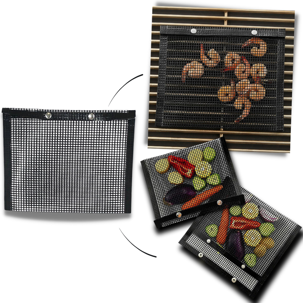 Sac de cuisson BBQ antiaderente Sm Sunnimix, resistente e reutilizável, ideal para grelhar carnes e legumes de forma prática e segura.