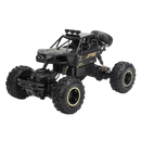 Carro de controle remoto off-road 4WD da Home Shark, veículo brinquedo todo-terreno preto em ação.