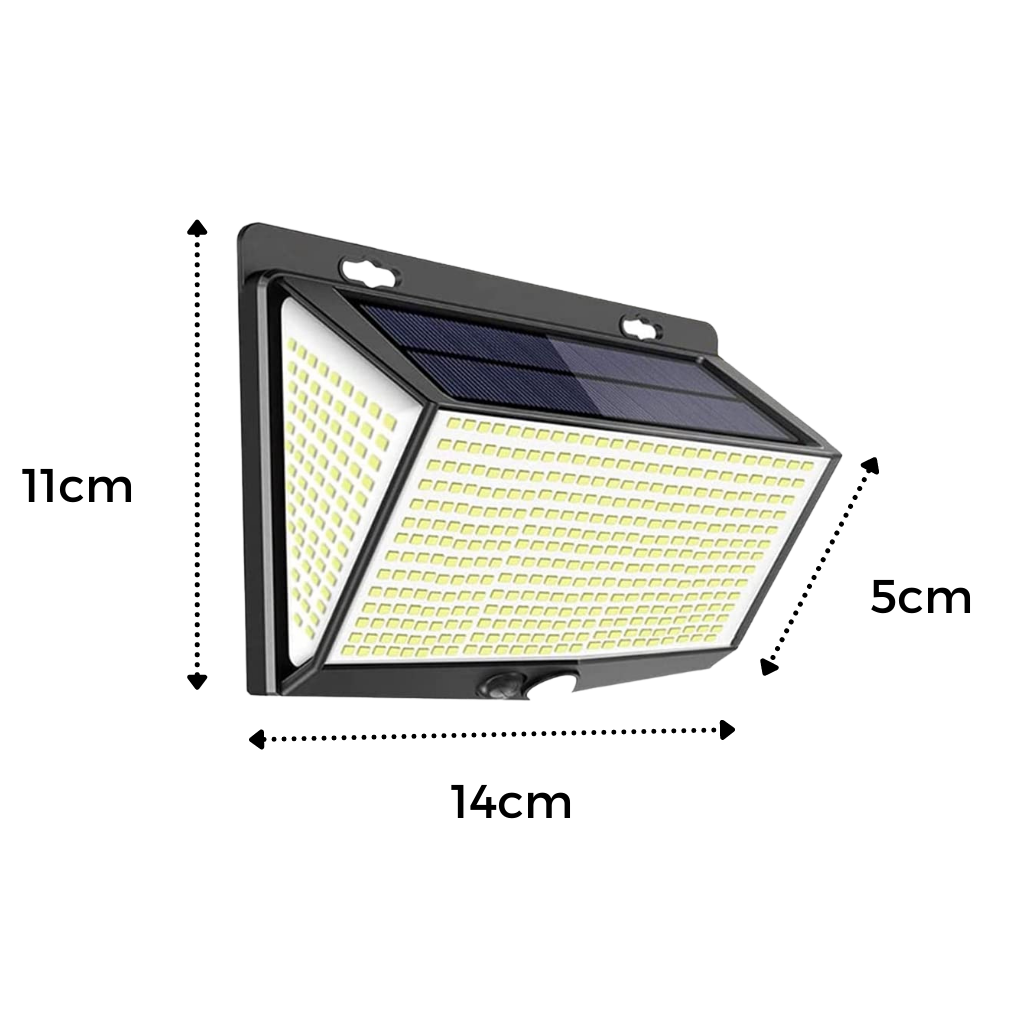 Luminária solar externa Ktcina com 468 LEDs, iluminação potente para áreas externas, resistente e eficiente.