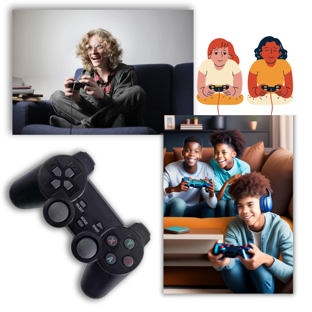 Console de jogo retro Akloker com controladores clássicos e design nostálgico para jogos de vídeo retrô.