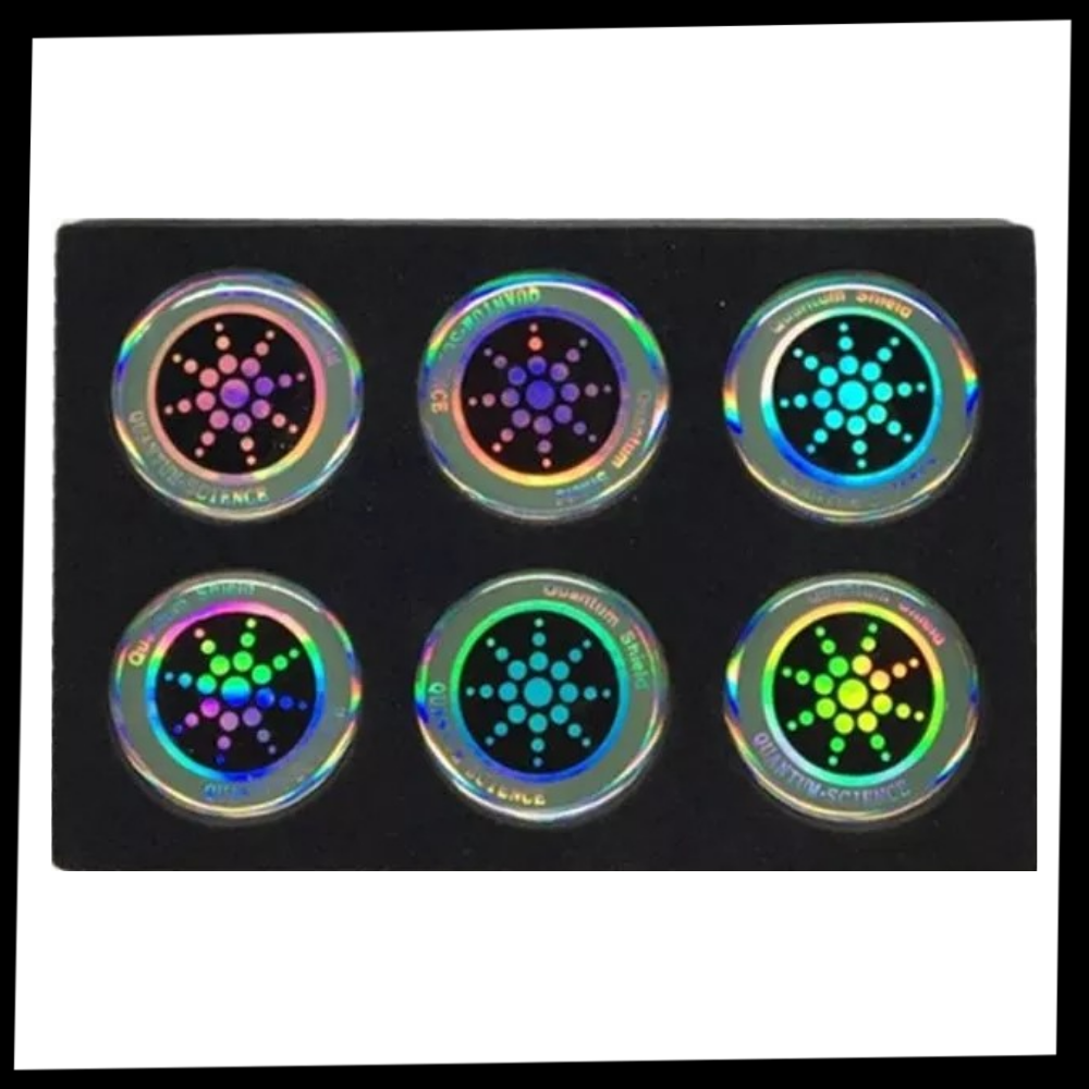 Conjunto de 6 adesivos anti-radiation Stibadium para telefonia, proteção contra radiação em dispositivos móveis.