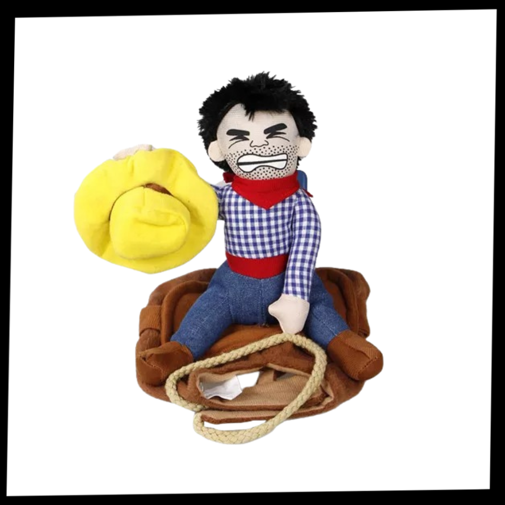 Pacote com fantasia de cowboy para cachorro da marca Midlee, acessório de fantasia para cães, com chapéu, bandana e roupinha de cowboy.