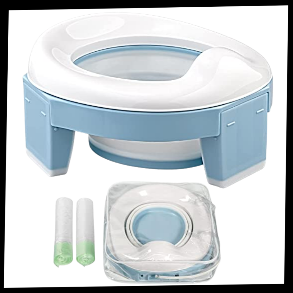 Assento portátil dobrável Baby Trend, pote 3 em 1 para crianças, fácil de transportar e usar para higiene infantil.