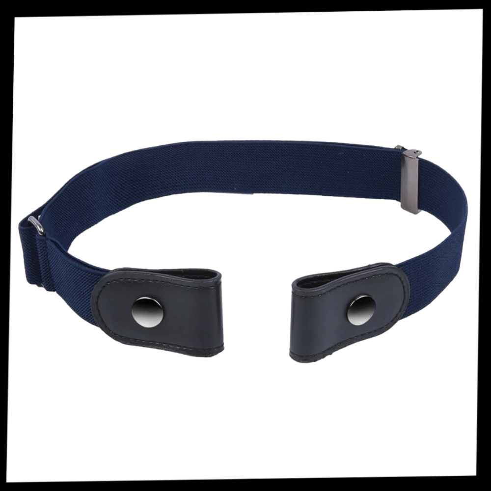 Cintura elástica sem fivela Whippy, faixa ajustável de tecido para conforto e praticidade, em embalagem com etiqueta.