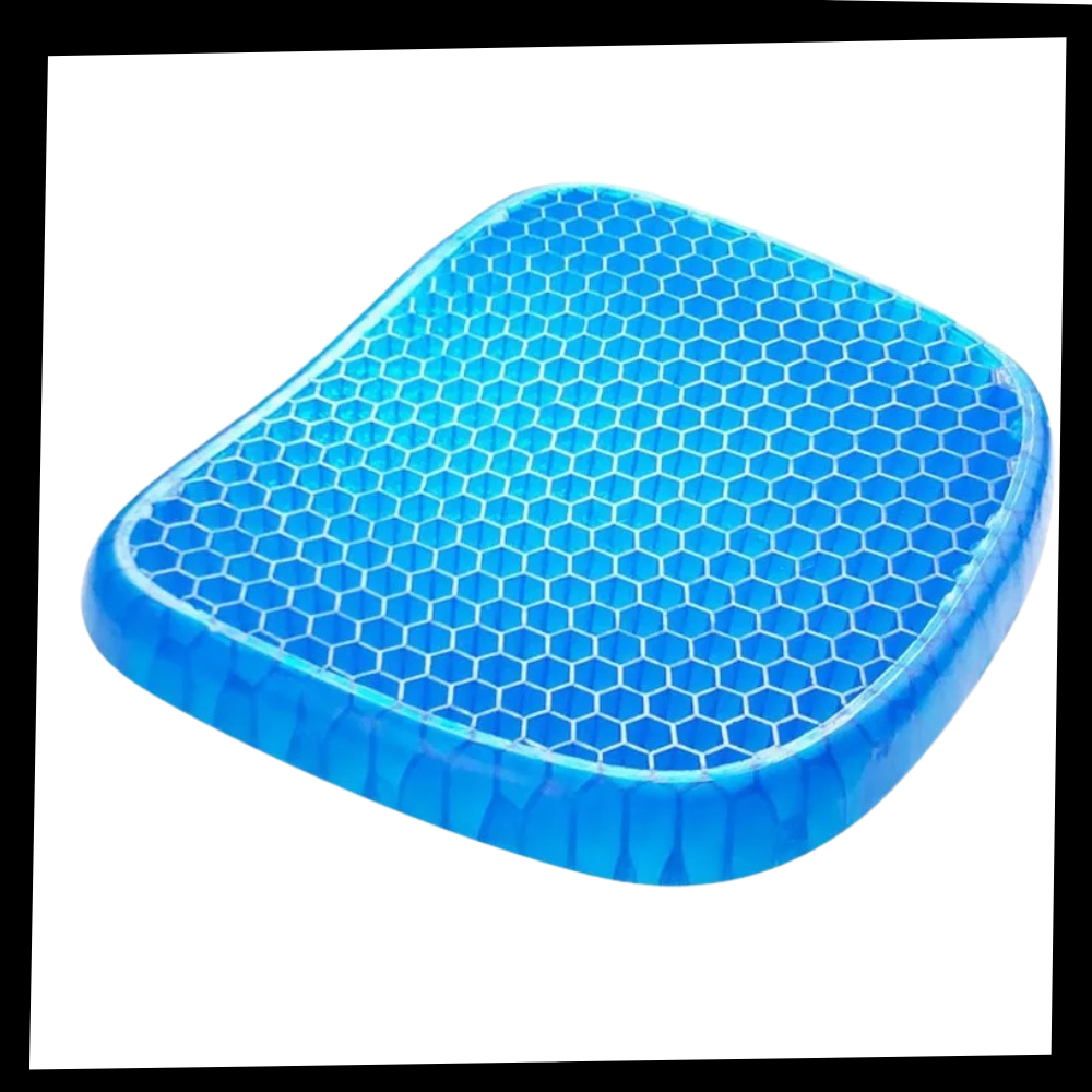 Coussin de assento de gel Boulevard F Inc para aliviar a pressão, ideal para cadeiras e sofás, com superfície acolchoada.