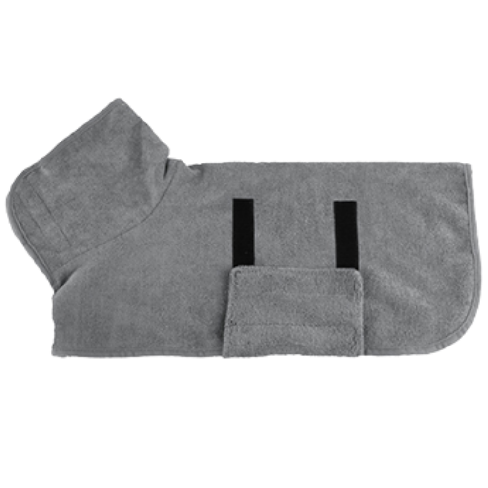 Peignoir superabsorvente para animais de estimação da Rykwurde, material de toilettage cinza, ideal para secar cães e gatos.