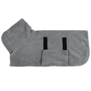 Peignoir superabsorvente para animais de estimação da Rykwurde, material de toilettage cinza, ideal para secar cães e gatos.