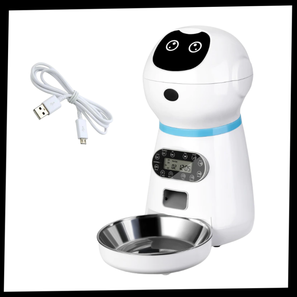 Distribuidor automático de comida para animais Vedaxin, com tigela e abreuvoir, ideal para alimentação prática de pets.