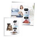 Distributeur automático de comida para animais de estimação Vedaxin, com recipiente transparente e design moderno.