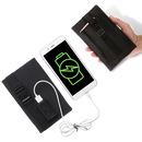 Carregador portátil com painel solar e porta USB da Mdhand, mostrando painel solar e porta USB para recarregar dispositivos.