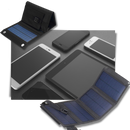 Carregador portátil com painel solar e porta USB da Mdhand, mostrando a tela e os painéis solares para recarga sustentável.