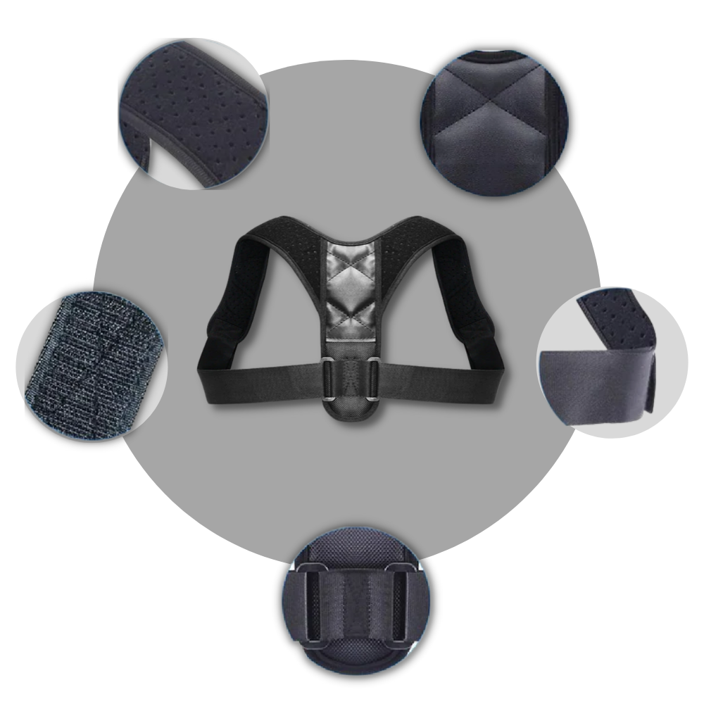 Corrector de postura Therarx, dispositivo para correção da postura, com design ajustável para suporte das costas.
