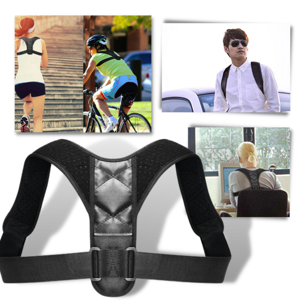 Corrector de postura Therarx para cuidado das costas, com alças ajustáveis e design ergonômico para alinhamento postural.