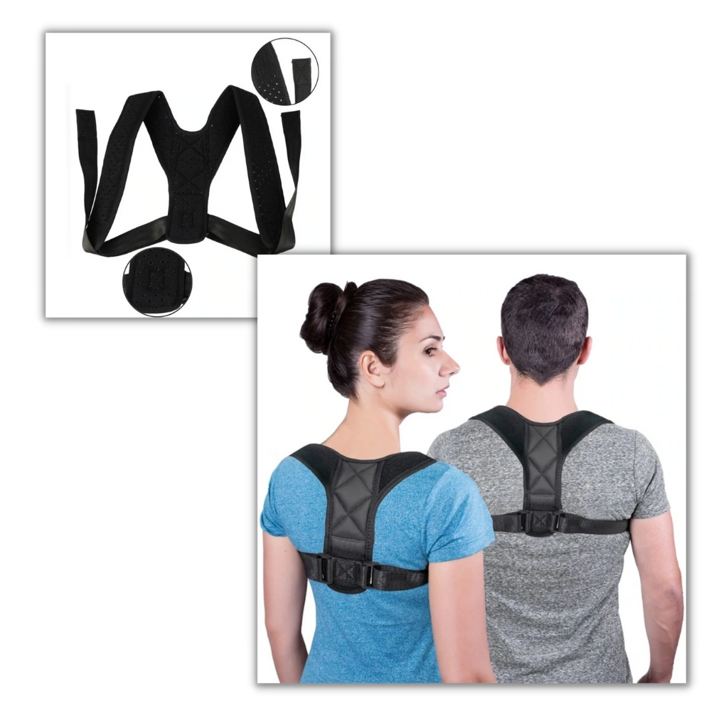 Corrector de postura Therarx para cuidados das costas, com alças ajustáveis e design ergonômico.