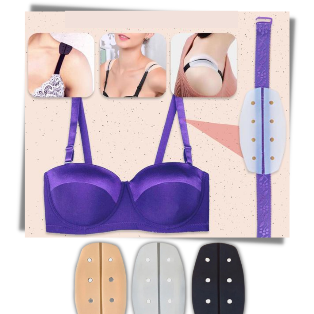 Par de protetores de silicone antiderrapantes para alças de sutiã, design discreto, compatíveis com roupas íntimas Baosity