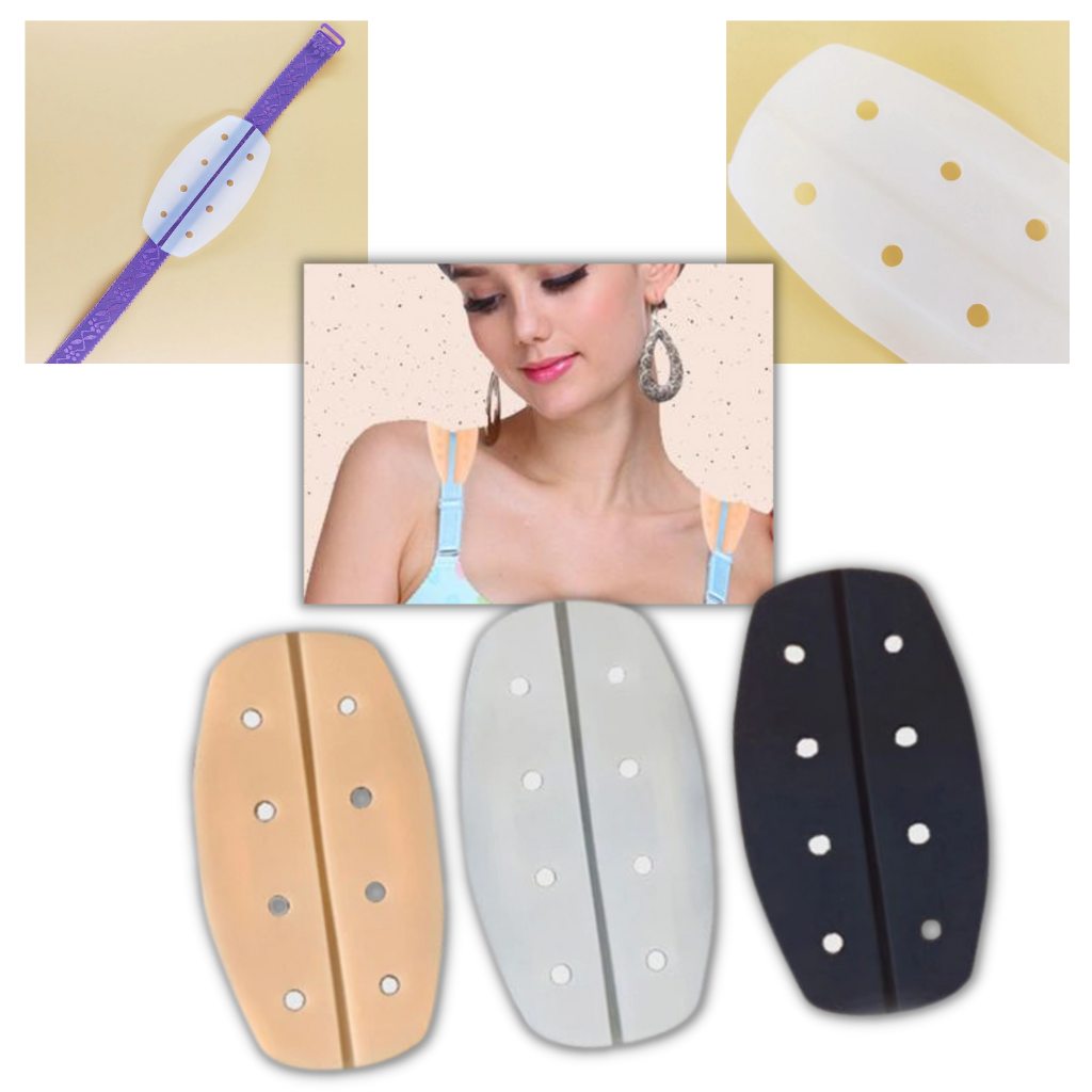 Par de protetores de silicone antideslizantes para alças de sutiã da marca Baosity, proteção e conforto para lingerie.