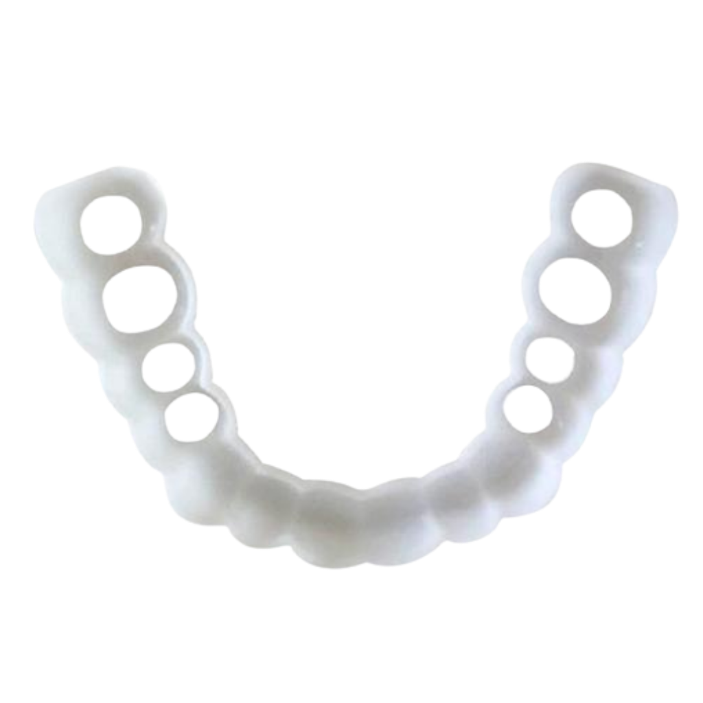 Cobertura dentária Pyltt para sorriso perfeito, molde confortável de veneer dental para cuidados bucais.