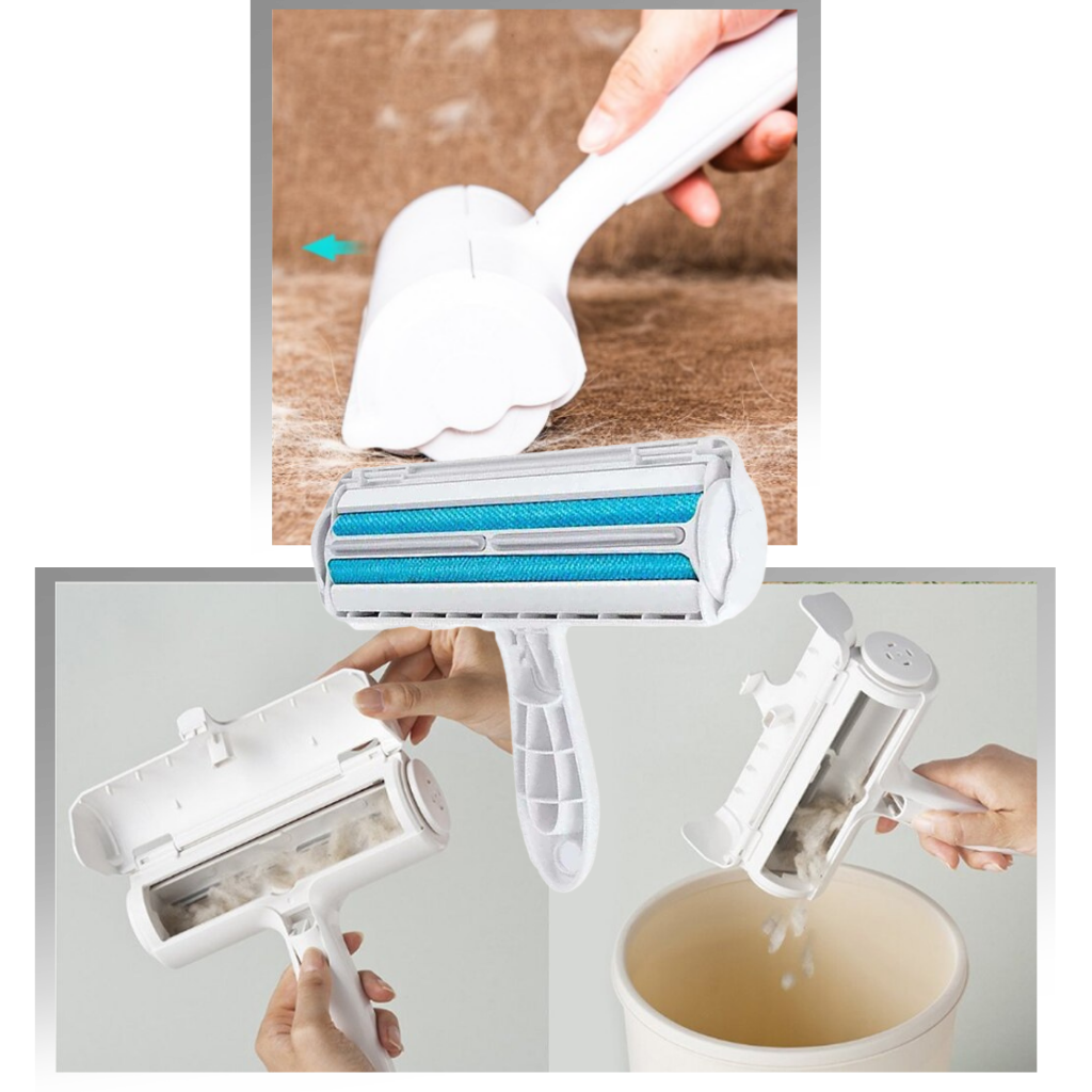 Rolo anti-poeira da Targber Group para remover pelos de animais de roupas e estofados de forma fácil e eficiente.
